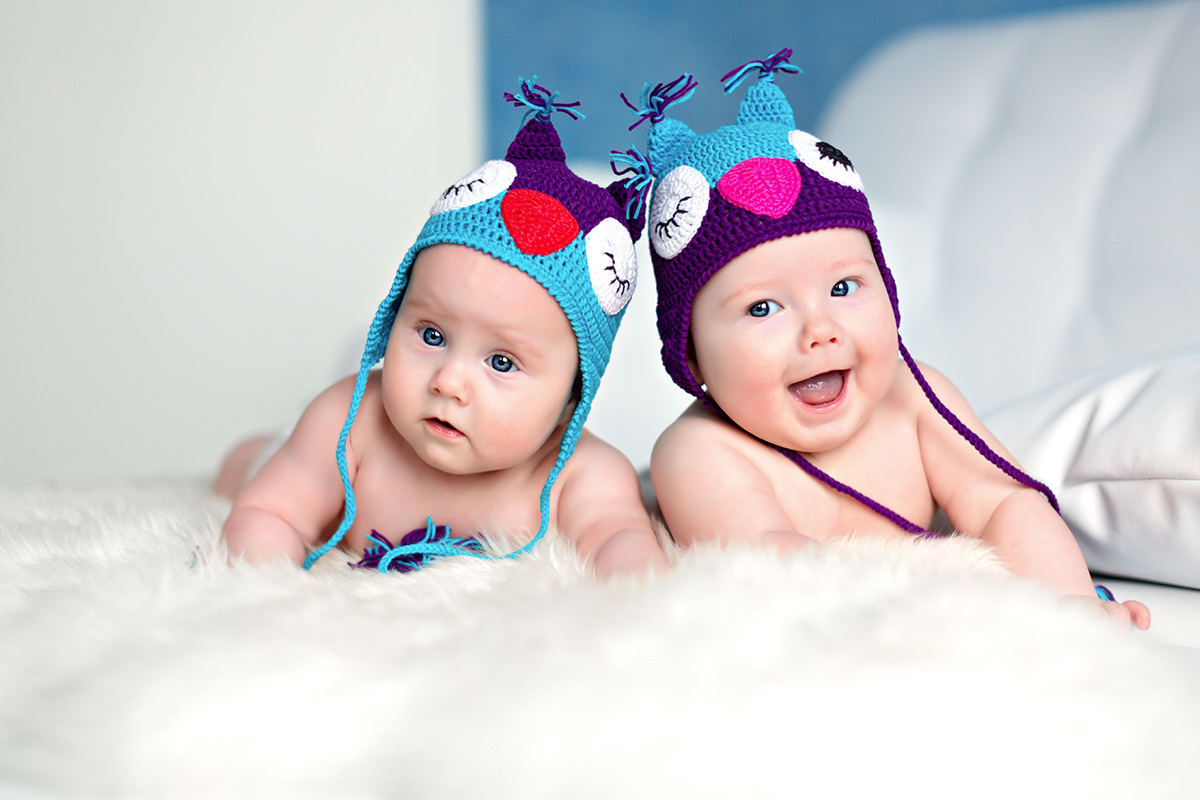 Babies with Owl Beanies